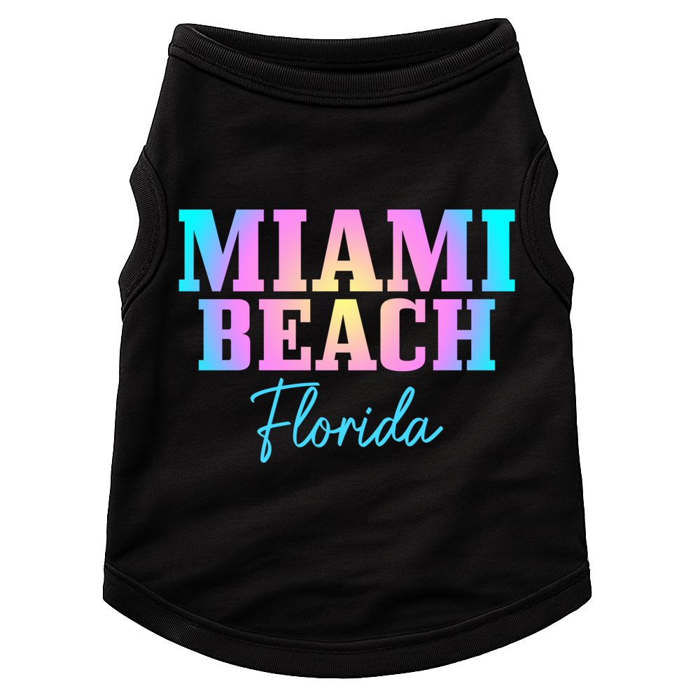 Miami Beach Florida Fl Vintage Tie Dye Retro Vacation Gift Doggie Tank