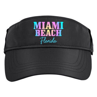 Miami Beach Florida Fl Vintage Tie Dye Retro Vacation Gift Adult Drive Performance Visor