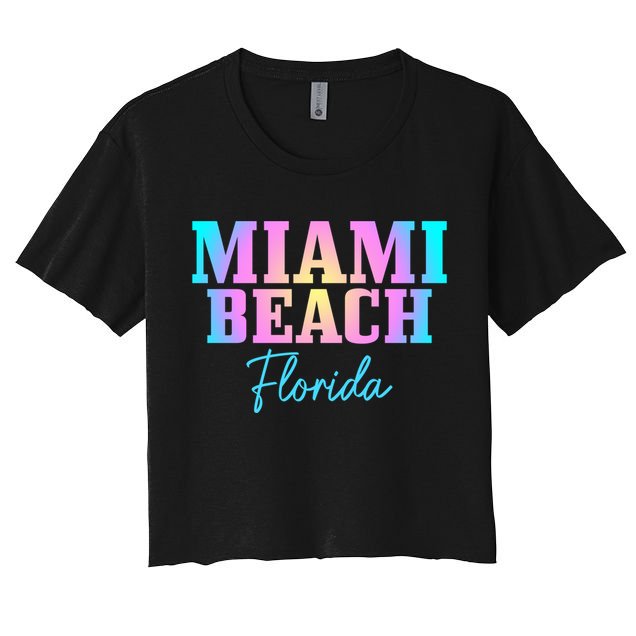 Miami Beach Florida Fl Vintage Tie Dye Retro Vacation Gift Crop Top