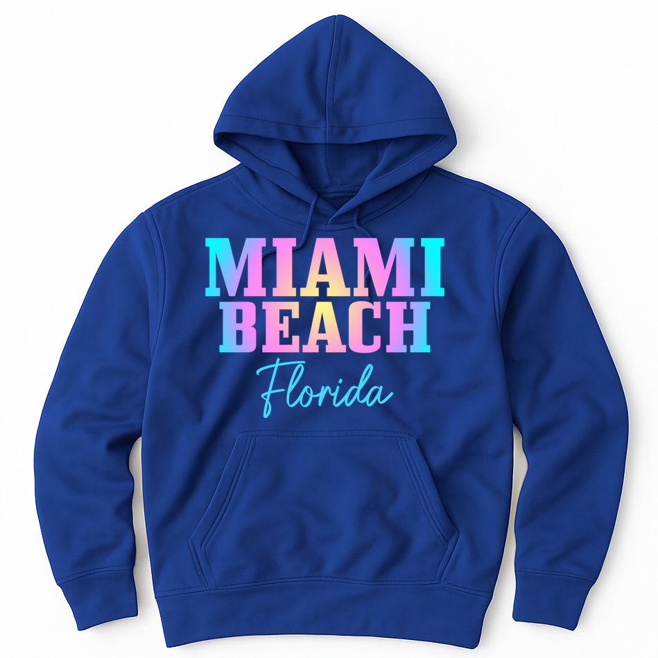 Miami Beach Florida Fl Vintage Tie Dye Retro Vacation Gift Hoodie