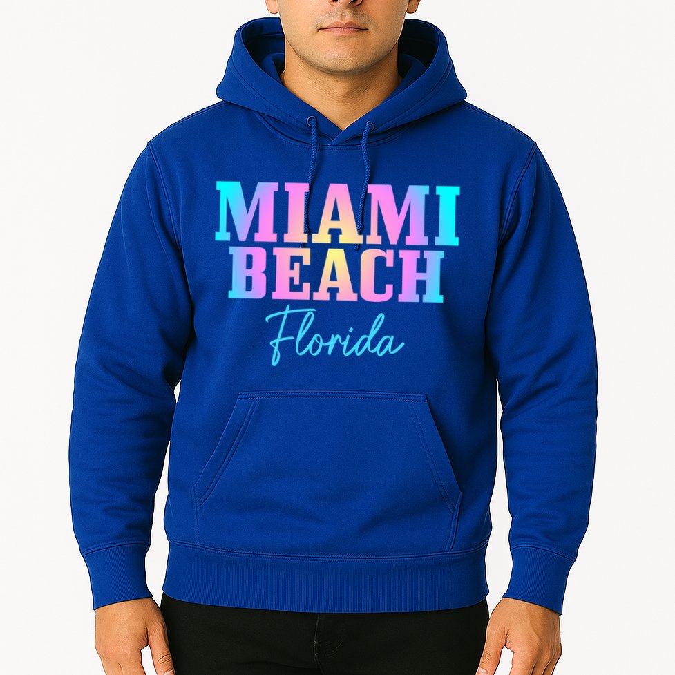 Miami Beach Florida Fl Vintage Tie Dye Retro Vacation Gift Hoodie