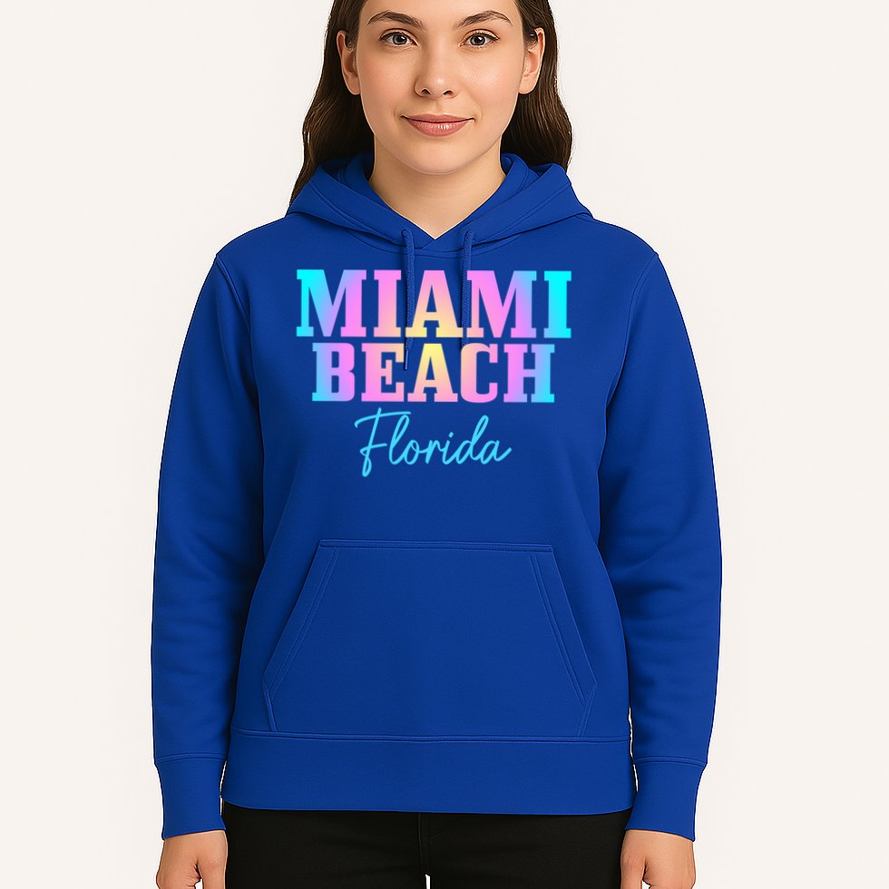 Miami Beach Florida Fl Vintage Tie Dye Retro Vacation Gift Hoodie