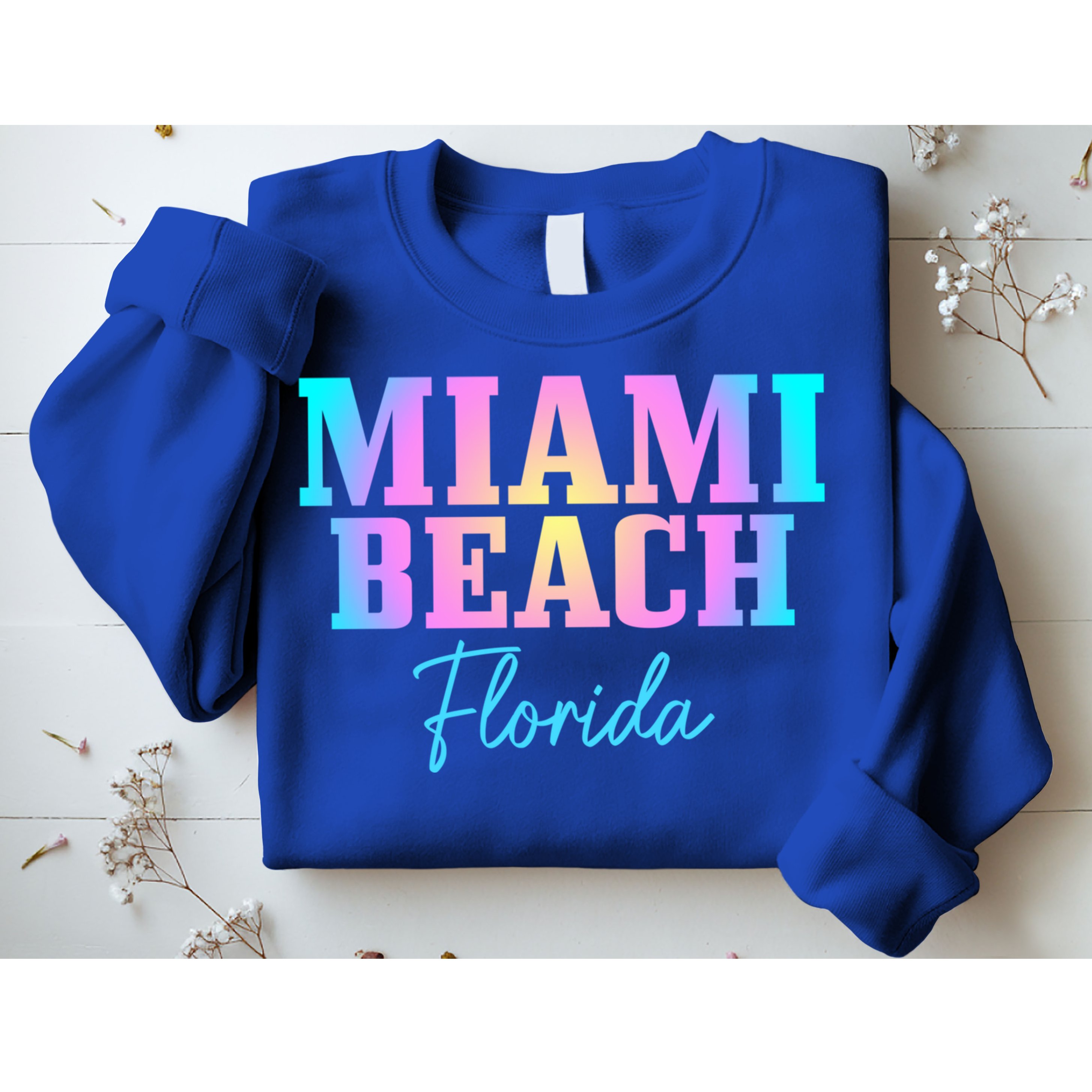 Miami Beach Florida Fl Vintage Tie Dye Retro Vacation Gift Sweatshirt