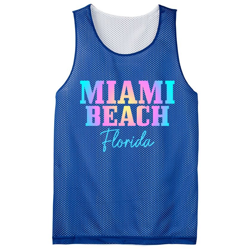 Miami Beach Florida Fl Vintage Tie Dye Retro Vacation Gift Mesh Reversible Basketball Jersey Tank