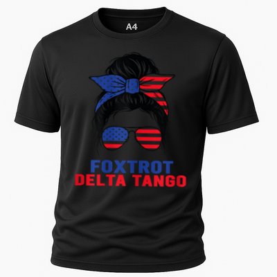 Messy Bun Foxtrots Deltas Tangos Bear Foxtrots Deltas Tango Cooling Performance Crew T-Shirt