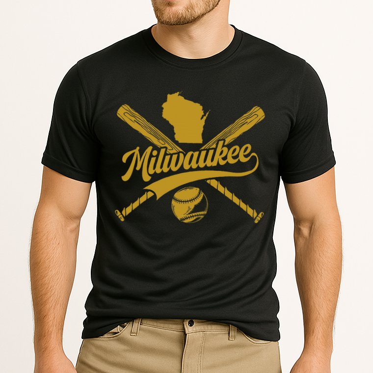 Milwaukee Baseball Fan Cooling Performance Crew T-Shirt