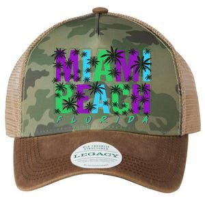 Miami Beach Floral Palm Trees Legacy Tie Dye Trucker Hat