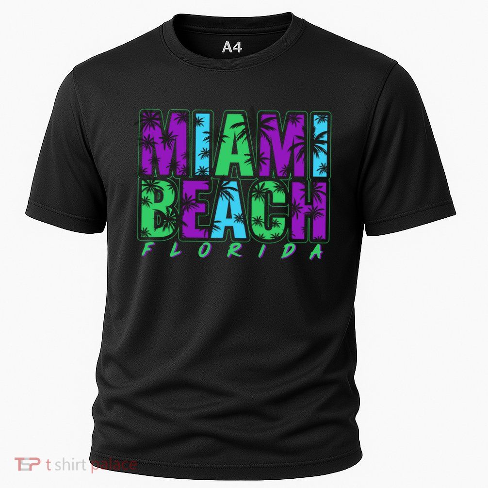 Miami Beach Floral Palm Trees Performance Shirt
