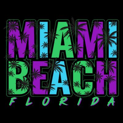 Miami Beach Floral Palm Trees T-Shirt