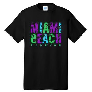 Miami Beach Floral Palm Trees Tall T-Shirt