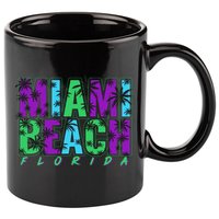 Miami Beach Floral Palm Trees 11oz C Handle Ceramic Mug