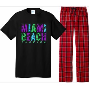 Miami Beach Floral Palm Trees Pajama Set