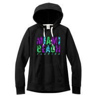 Miami Beach Floral Palm Trees Women's Fleece Hoodie