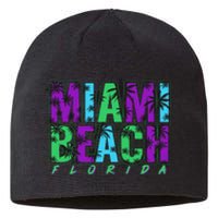 Miami Beach Floral Palm Trees Sustainable Beanie