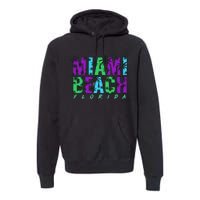 Miami Beach Floral Palm Trees Premium Hoodie