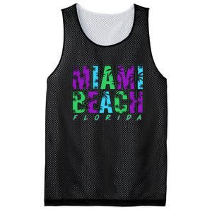 Miami Beach Floral Palm Trees Mesh Reversible Basketball Jersey Tank