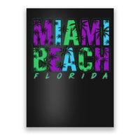 Miami Beach Floral Palm Trees Poster