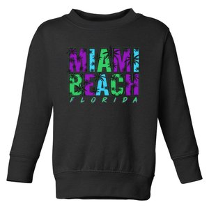 Miami Beach Floral Palm Trees Toddler Sweatshirt