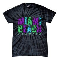 Miami Beach Floral Palm Trees Tie-Dye T-Shirt
