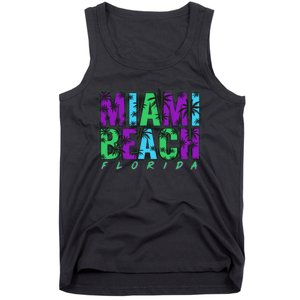 Miami Beach Floral Palm Trees Tank Top