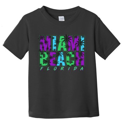 Miami Beach Floral Palm Trees Toddler T-Shirt