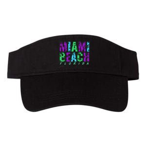 Miami Beach Floral Palm Trees Valucap Bio-Washed Visor