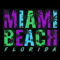 Miami Beach Floral Palm Trees Ladies Long Sleeve Shirt