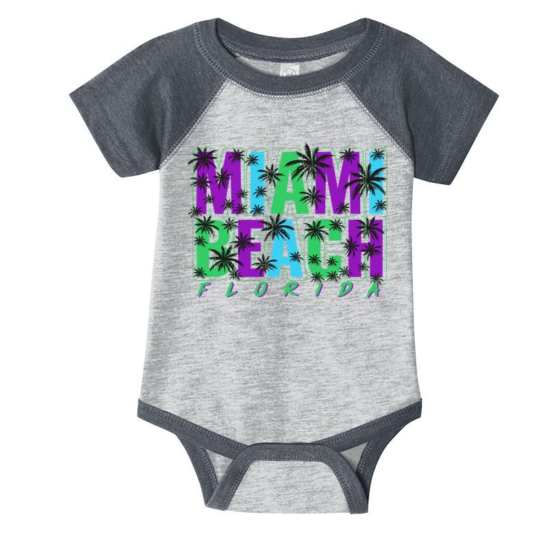 Miami Beach Floral Palm Trees Infant Baby Jersey Bodysuit