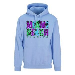 Miami Beach Floral Palm Trees Unisex Surf Hoodie