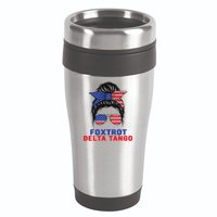 Messy Bun Foxtrots Deltas tango 16oz Travel Tumbler