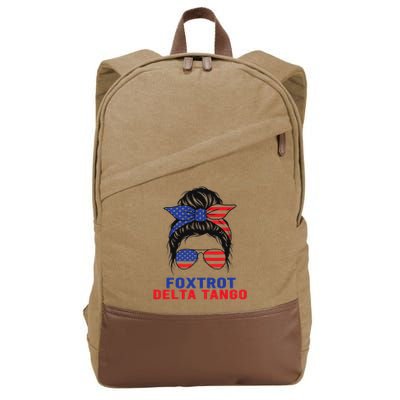 Messy Bun Foxtrots Deltas tango Cotton Canvas Backpack