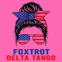 Messy Bun Foxtrots Deltas tango Stripe Pom Pom Beanie