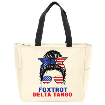 Messy Bun Foxtrots Deltas tango Zip Tote Bag