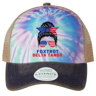 Messy Bun Foxtrots Deltas tango Legacy Tie Dye Trucker Hat