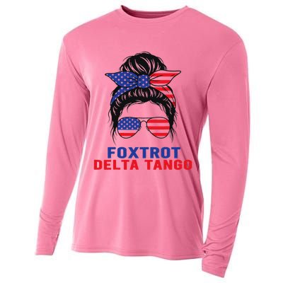 Messy Bun Foxtrots Deltas tango Cooling Performance Long Sleeve Crew