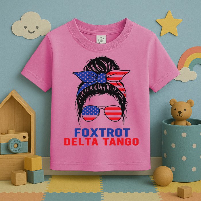 Messy Bun Foxtrots Deltas tango Toddler T-Shirt