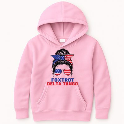 Messy Bun Foxtrots Deltas tango Kids Hoodie