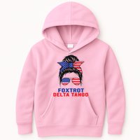 Messy Bun Foxtrots Deltas tango Kids Hoodie