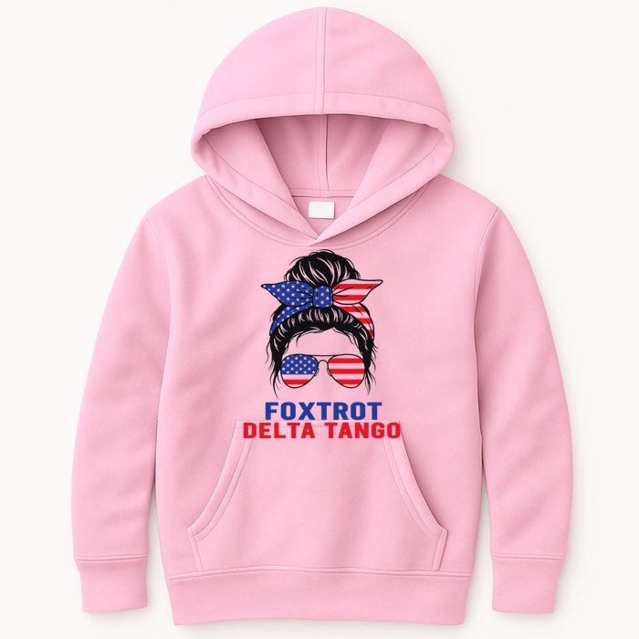 Messy Bun Foxtrots Deltas tango Kids Hoodie