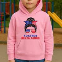 Messy Bun Foxtrots Deltas tango Kids Hoodie