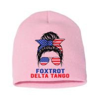 Messy Bun Foxtrots Deltas tango Short Acrylic Beanie