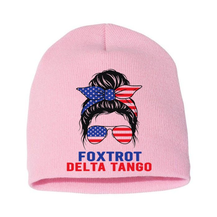 Messy Bun Foxtrots Deltas tango Short Acrylic Beanie