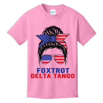 Messy Bun Foxtrots Deltas tango Kids T-Shirt