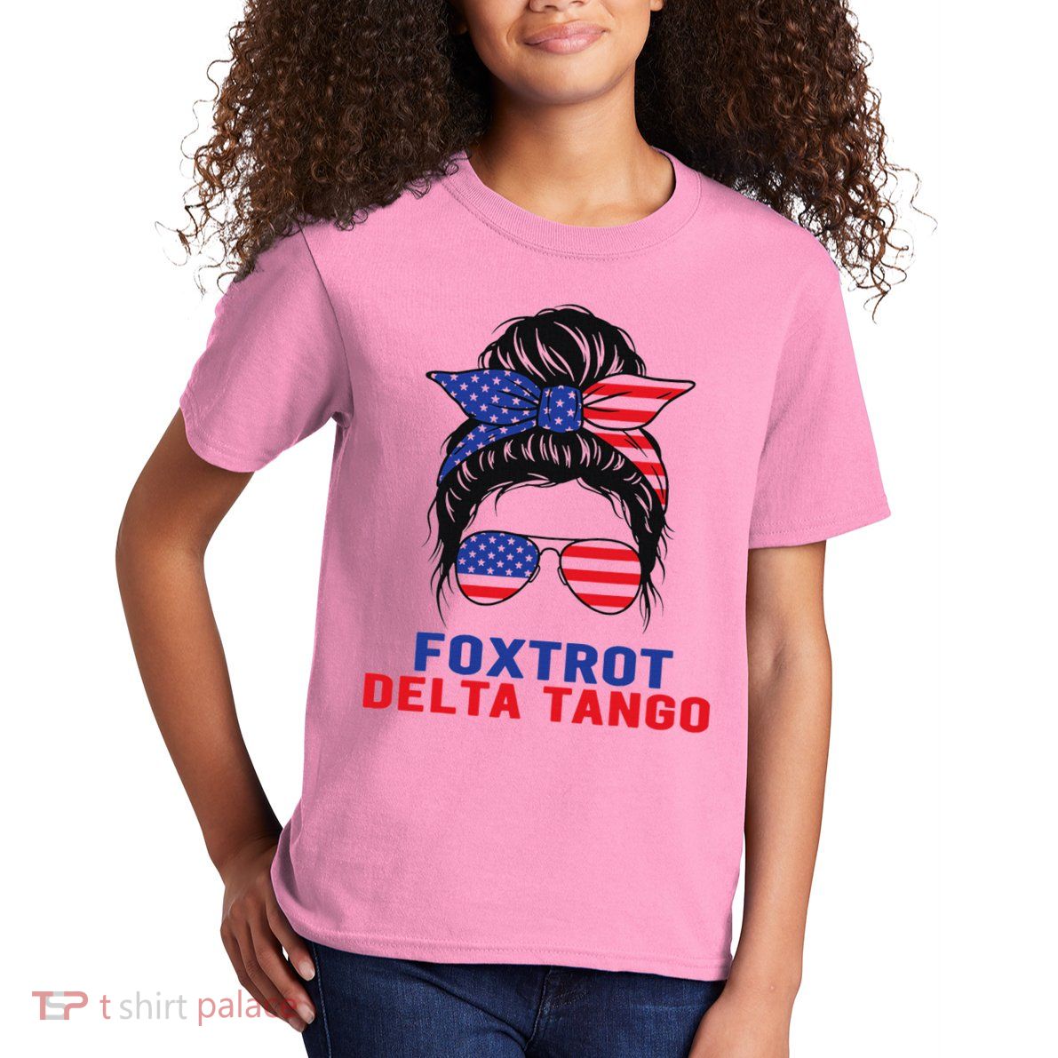Messy Bun Foxtrots Deltas tango Kids T-Shirt