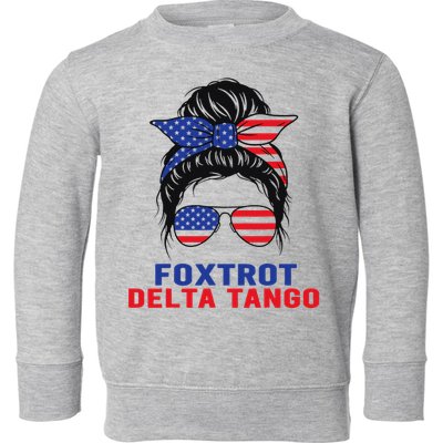 Messy Bun Foxtrots Deltas tango Toddler Sweatshirt