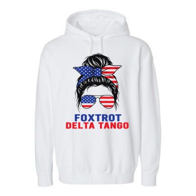 Messy Bun Foxtrots Deltas tango Garment-Dyed Fleece Hoodie