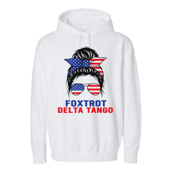 Messy Bun Foxtrots Deltas tango Garment-Dyed Fleece Hoodie