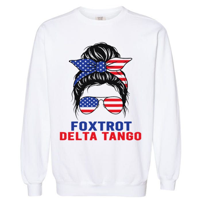 Messy Bun Foxtrots Deltas tango Garment-Dyed Sweatshirt