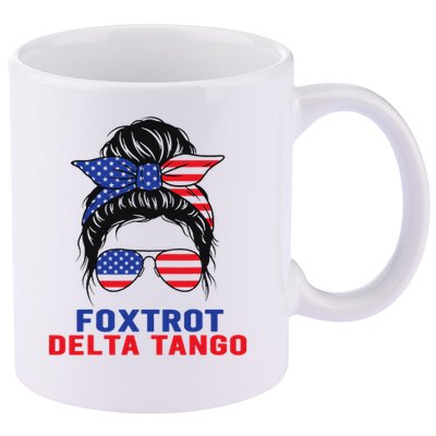Messy Bun Foxtrots Deltas tango 11oz C Handle Ceramic Mug