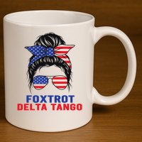 Messy Bun Foxtrots Deltas tango 11oz C Handle Ceramic Mug